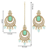 Ayra Turquoise Maangtikka Earring Set