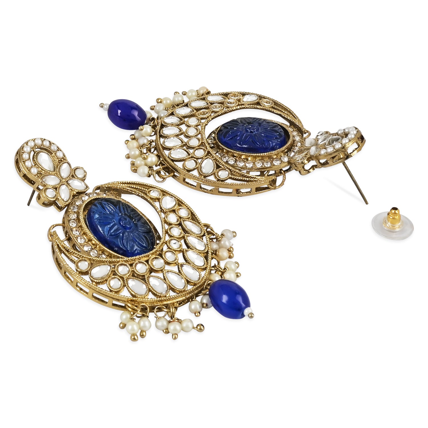 Rushvi Blue Maangtikka Earring Set