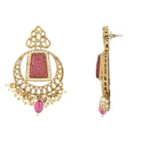 Vrishaa Purple Maangtikka Earring Set