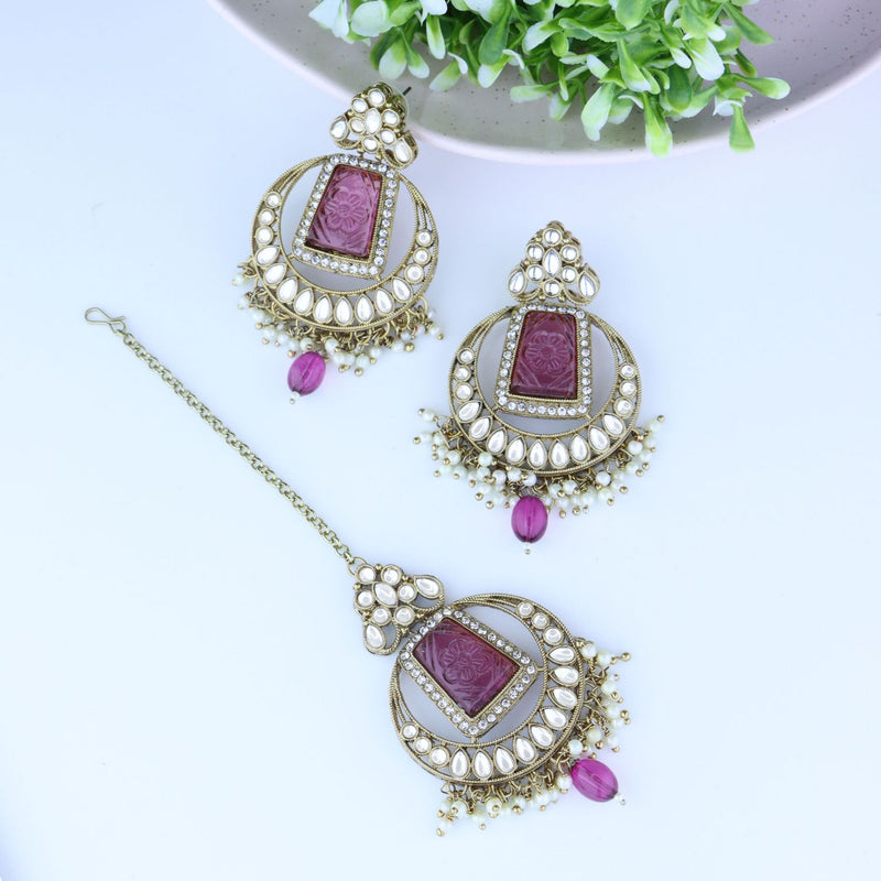 kundan, pearl, earring,tikka
