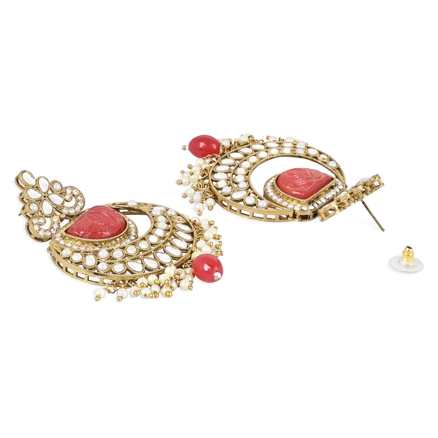 Aksha Red Maangtikka Earring Set