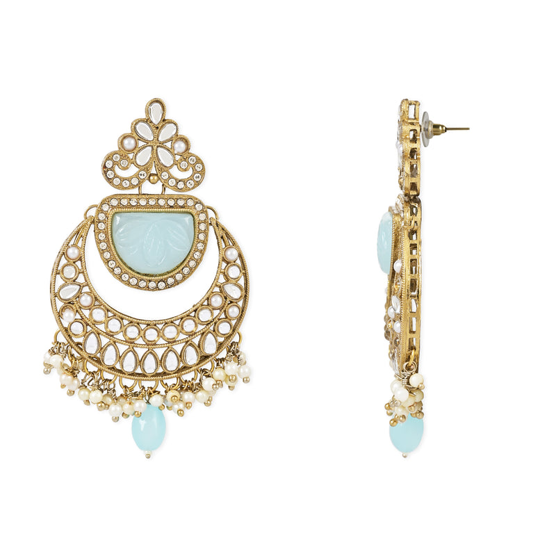 Aksha Turquoise Maangtikka Earring Set