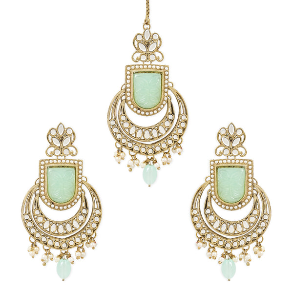 Nysa Turquoise Maangtikka Earring Set