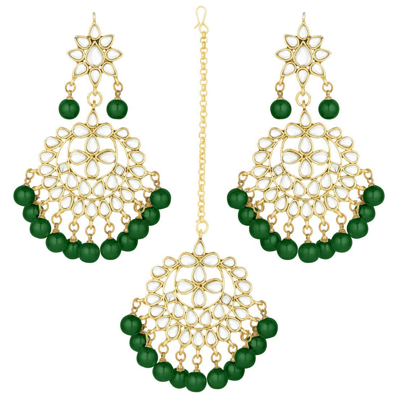 Suhasi Green Maangtikka Earring Set