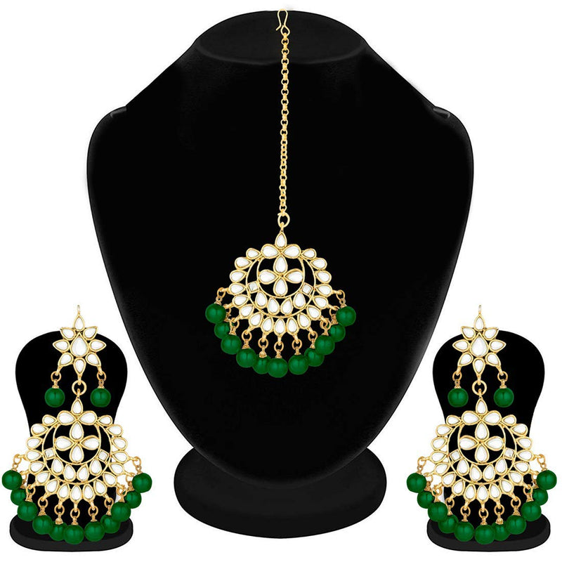 Suhasi Green Maangtikka Earring Set