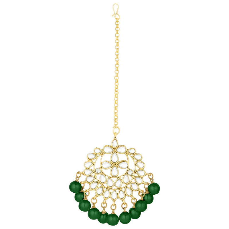 Suhasi Green Maangtikka Earring Set