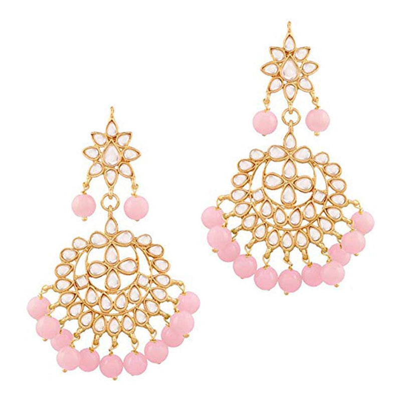 Suhasi Pink Maangtikka Earring Set