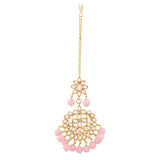 Suhasi Pink Maangtikka Earring Set