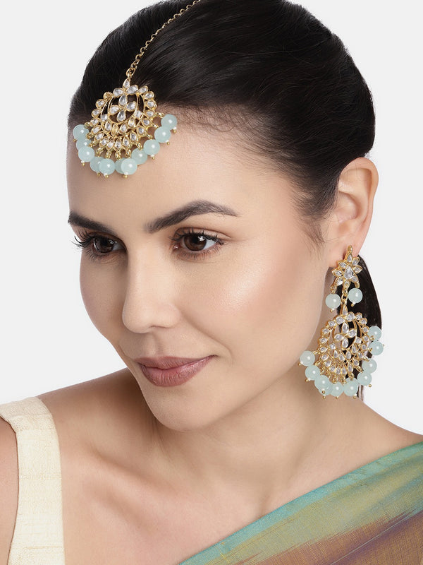 Suhasi Turquoise Maangtikka Earring Set