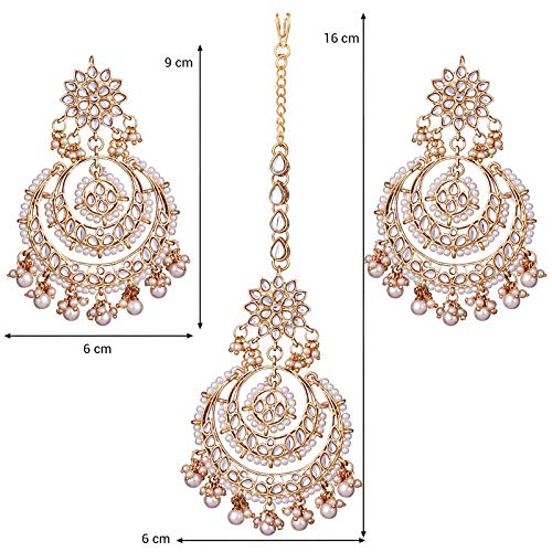 Meesha White Maangtikka Earring Set