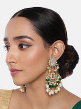 kundan , pearls , drop earring 