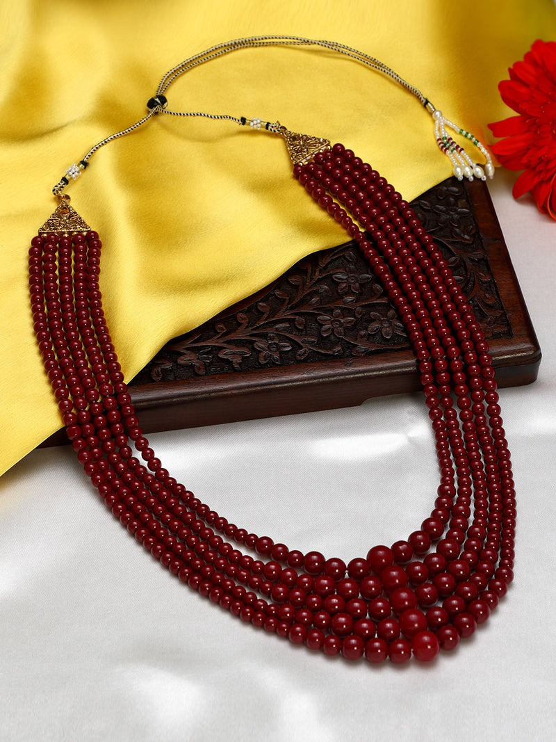 gold plated , moti mala, stones , Dulha Necklace