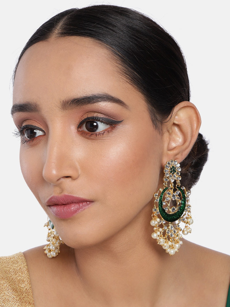 meenakari , kundan , pearls earring 