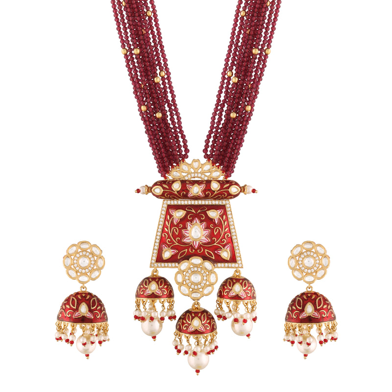 FALAk Maroon Jewellery Set